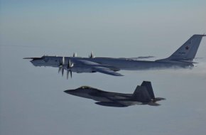 F-22 Raptor Intercepts Tu-142 Reconnaissance Aircraft