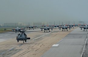 F-15C/D Eagle fighter jets Elephant walk at Kadena Air Base, Japan