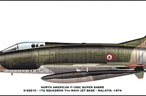 Camouflaged F-100D of Turkish Air Force just prior the Cyprus conflict