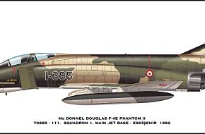 F-4E Phantom of Turkish Air Force 111 squadron, based in Eskisehir 1992