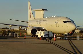 RAAF Wedgetail AWACS aircraft parked at Avalon Airshow
