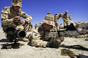 A close up of Australian Army sniper in Iraq