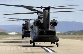 C Squadron 5 Avn Regt CH-47D Chinooks celebrating 10 years service in the A