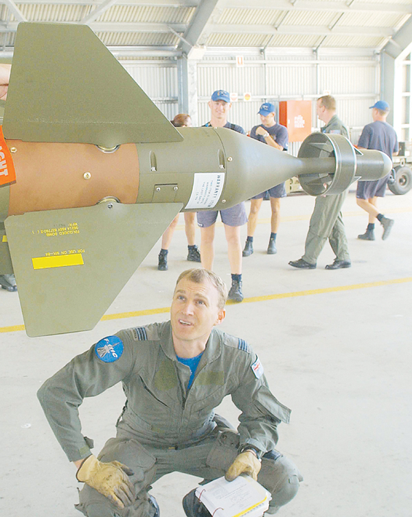 2nd shot of F-111 loaded with GBU-10 2000lbs Laser guided bombs