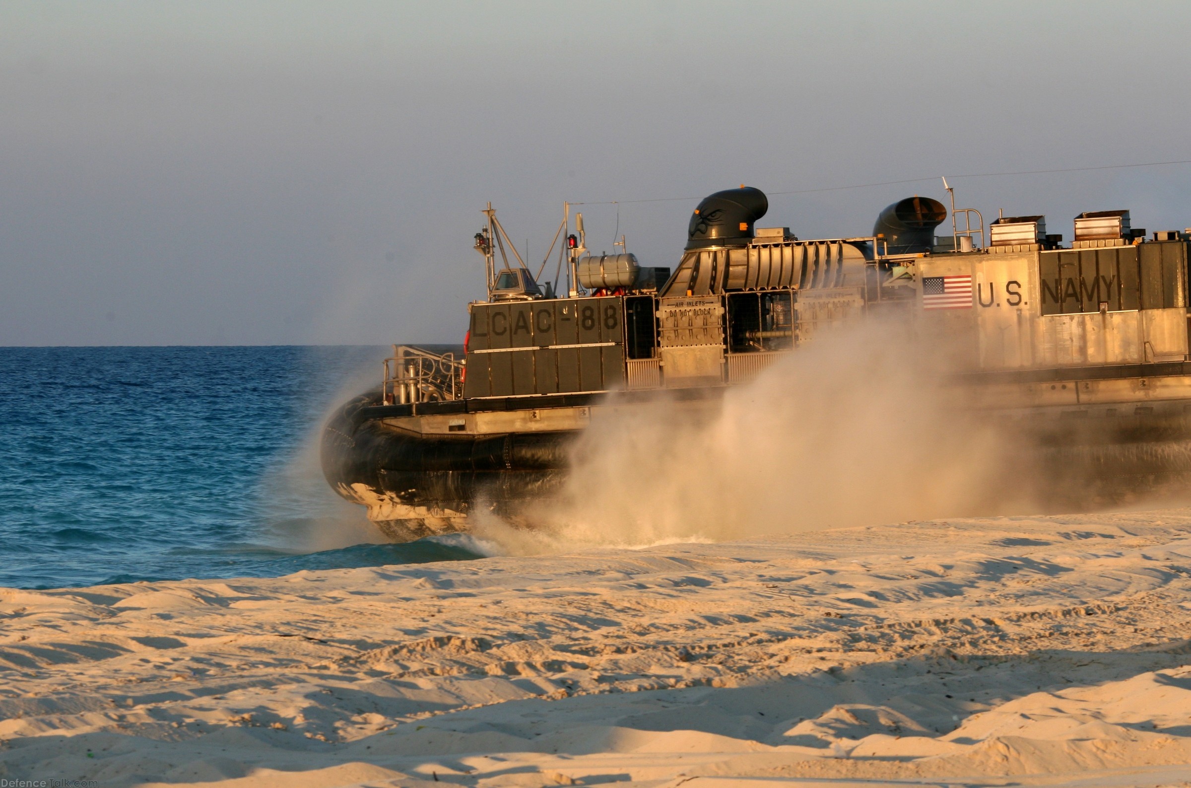 A landing craft, air-cushioned, Assault Craft Unit (ACU)