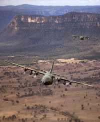 A pair of Hercules aircraft