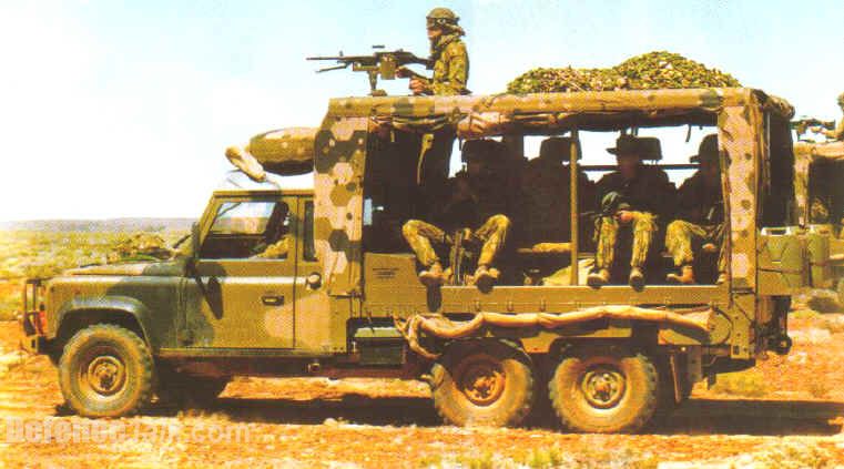 A Perentie 6 wheel drive (interim) Infantry Mobility vehicle used until the