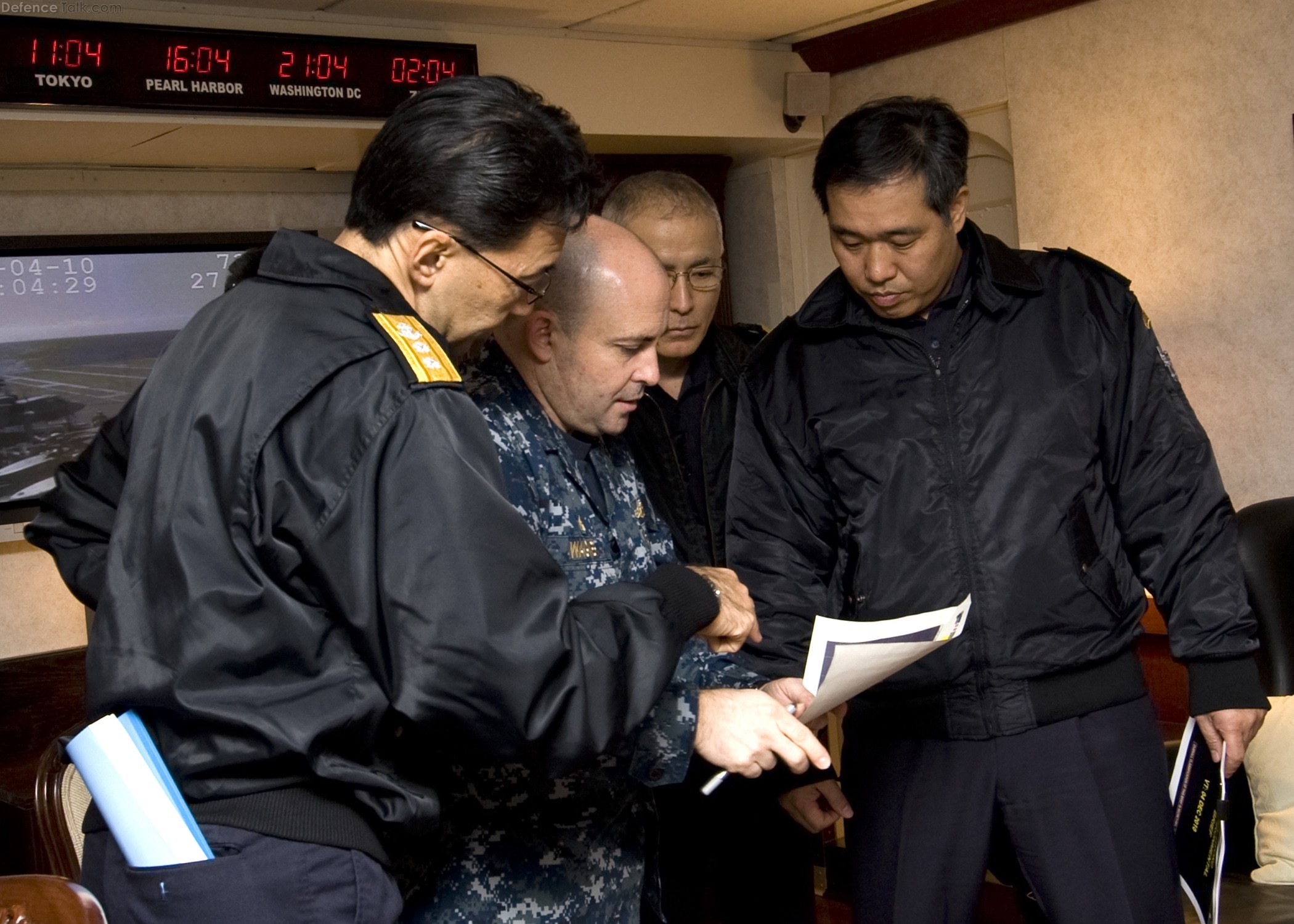 Aboard the aircraft carrier USS George Washington