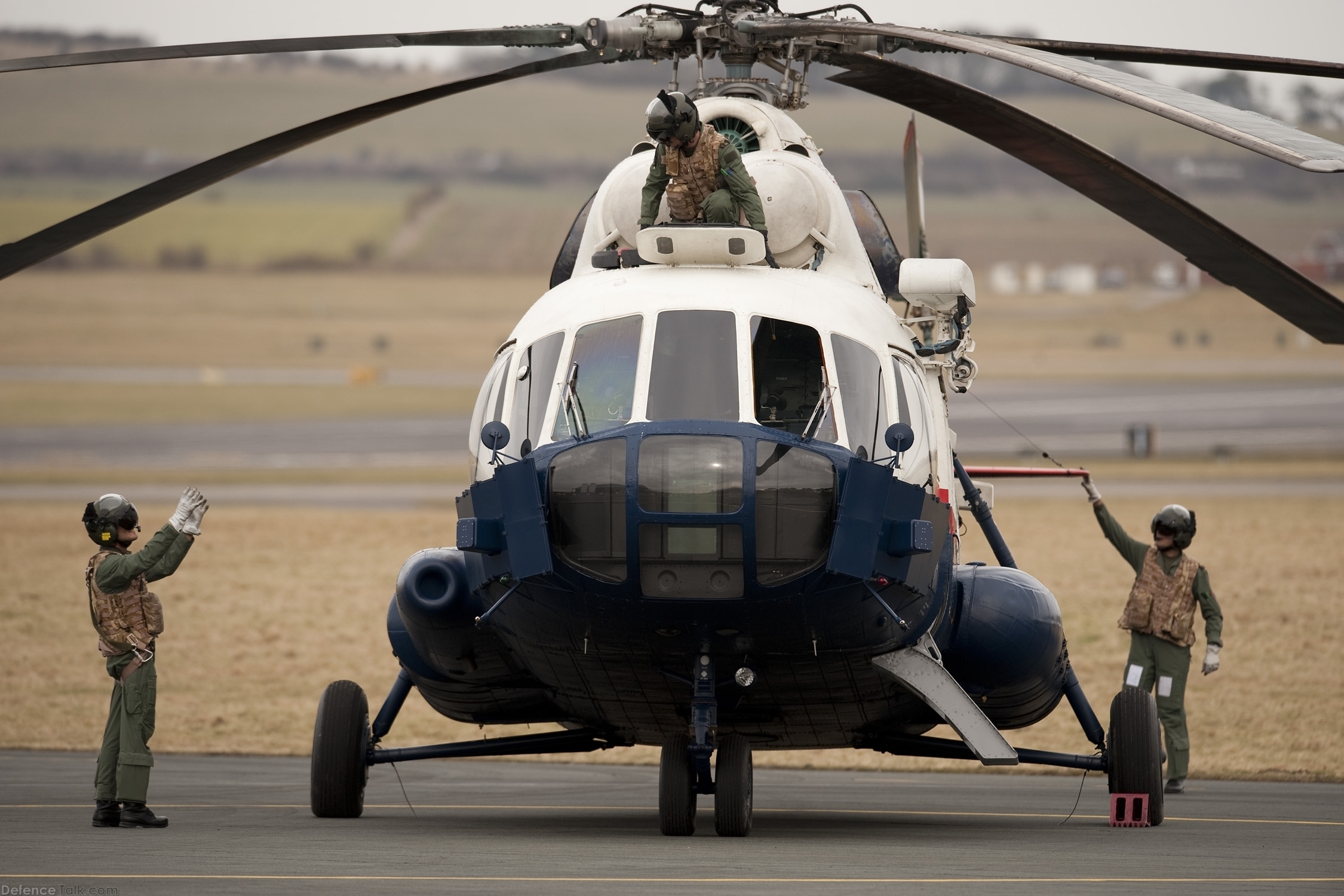 Afghan aircrew prepare for take-off  - Helicopter Training