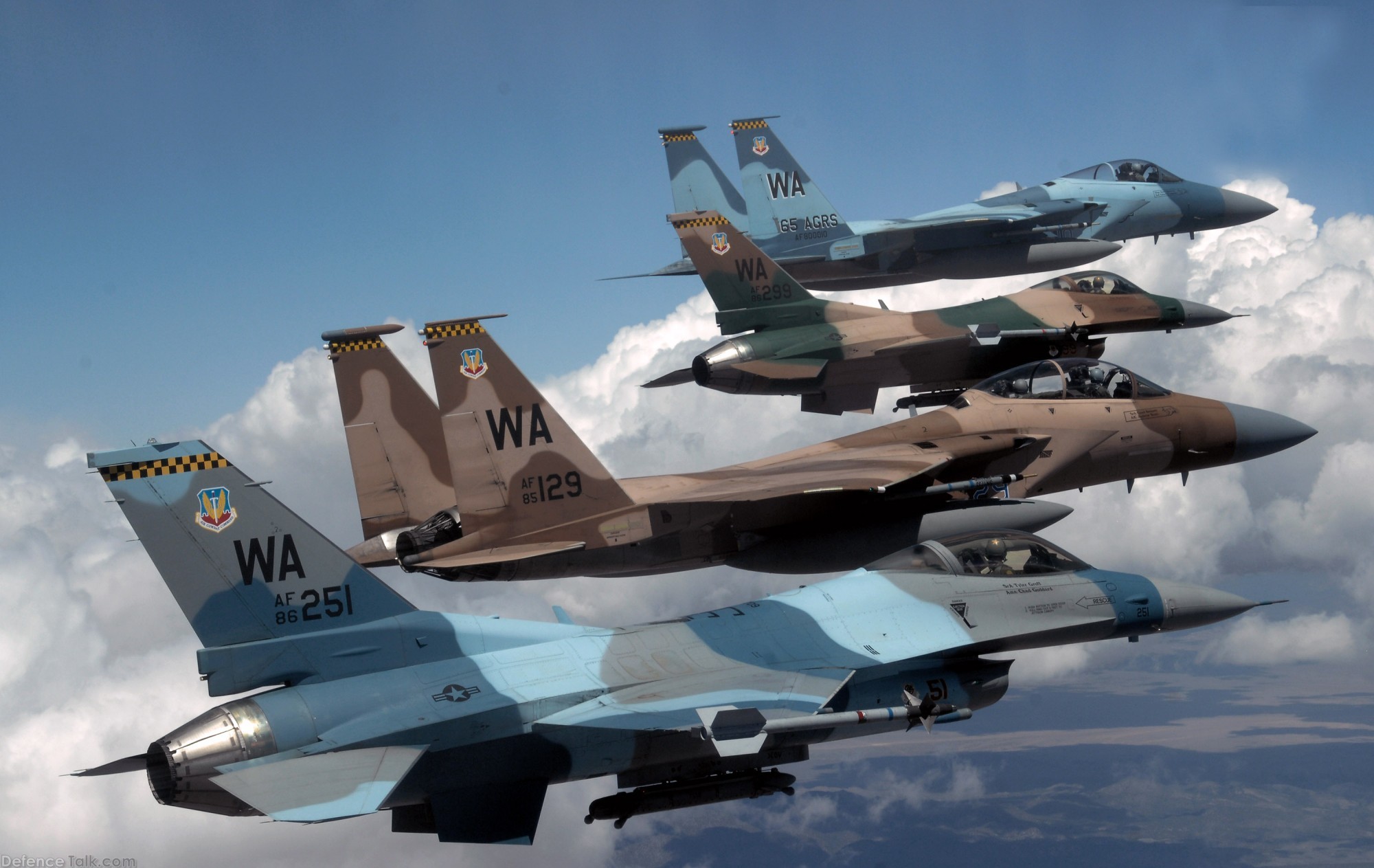 Aggressor Squadron F-15 Eagle & F-16 Falcon Fighter Aircraft