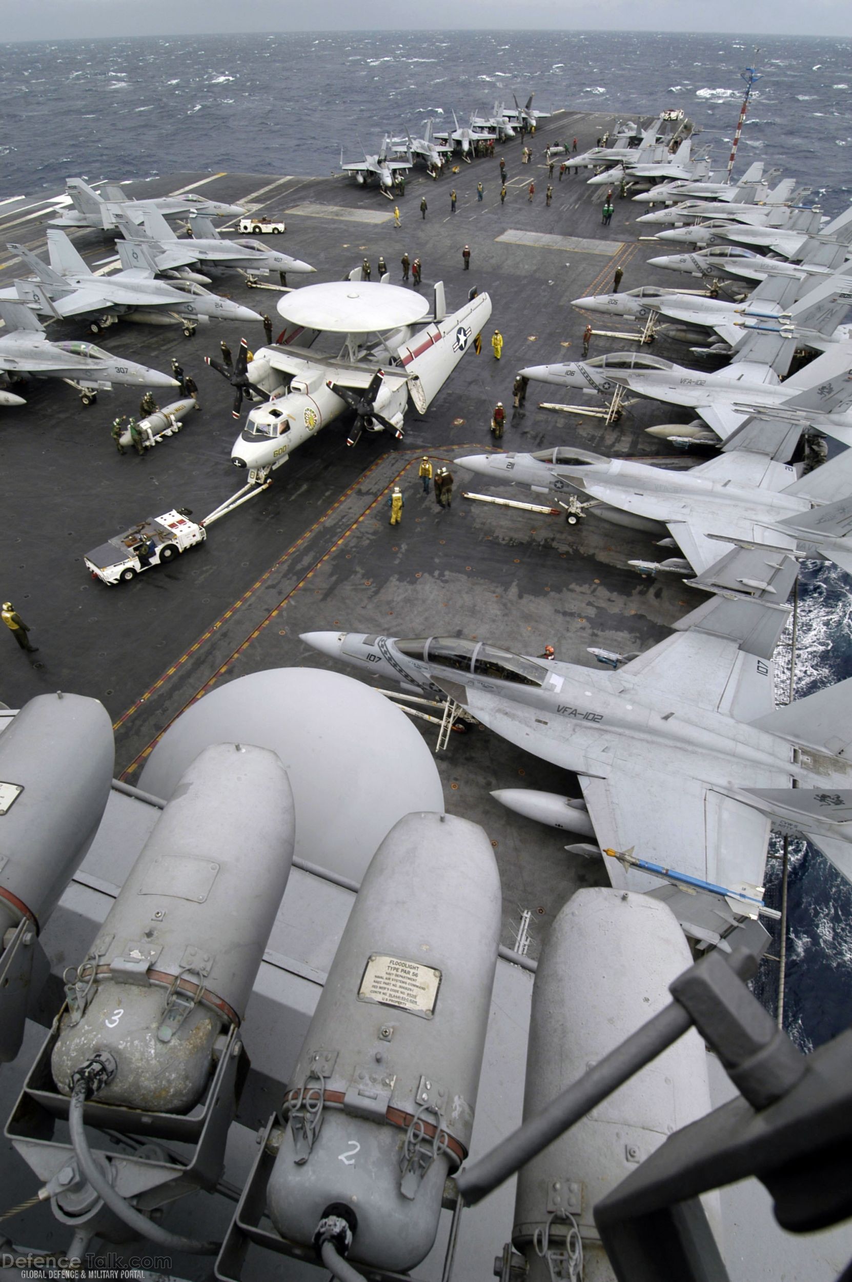 Aircraft parked on USS Kitty Hawk (CV 63) - US Navy