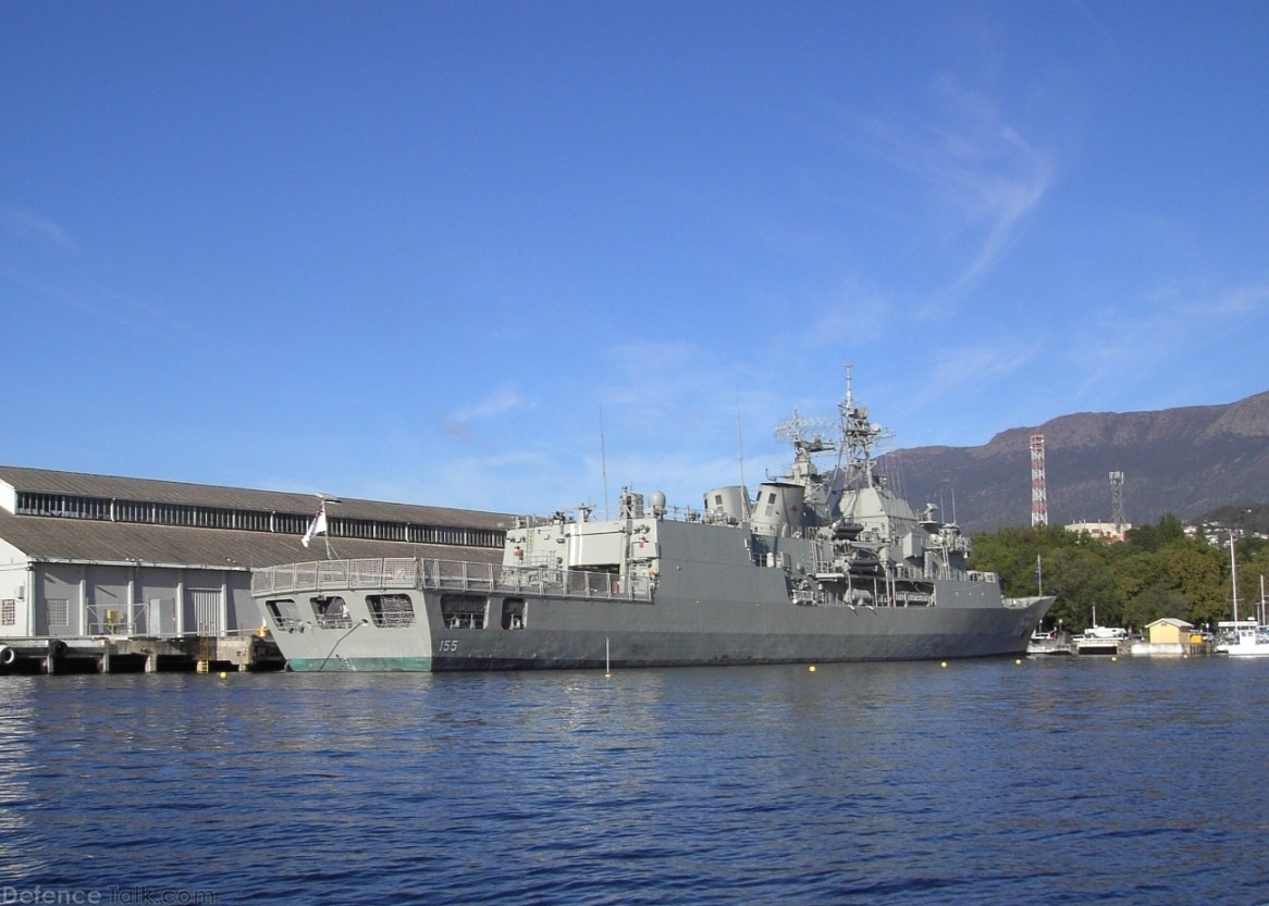 Anzac class frigates visiting Hobart