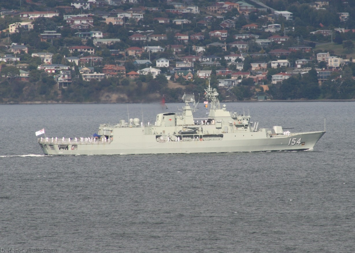 Anzac class frigates visiting Hobart