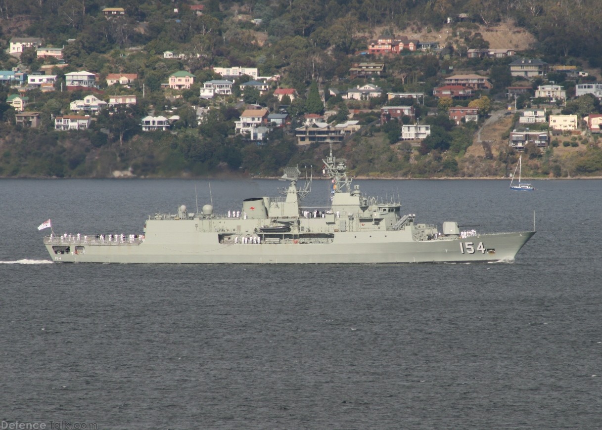 Anzac class frigates visiting Hobart