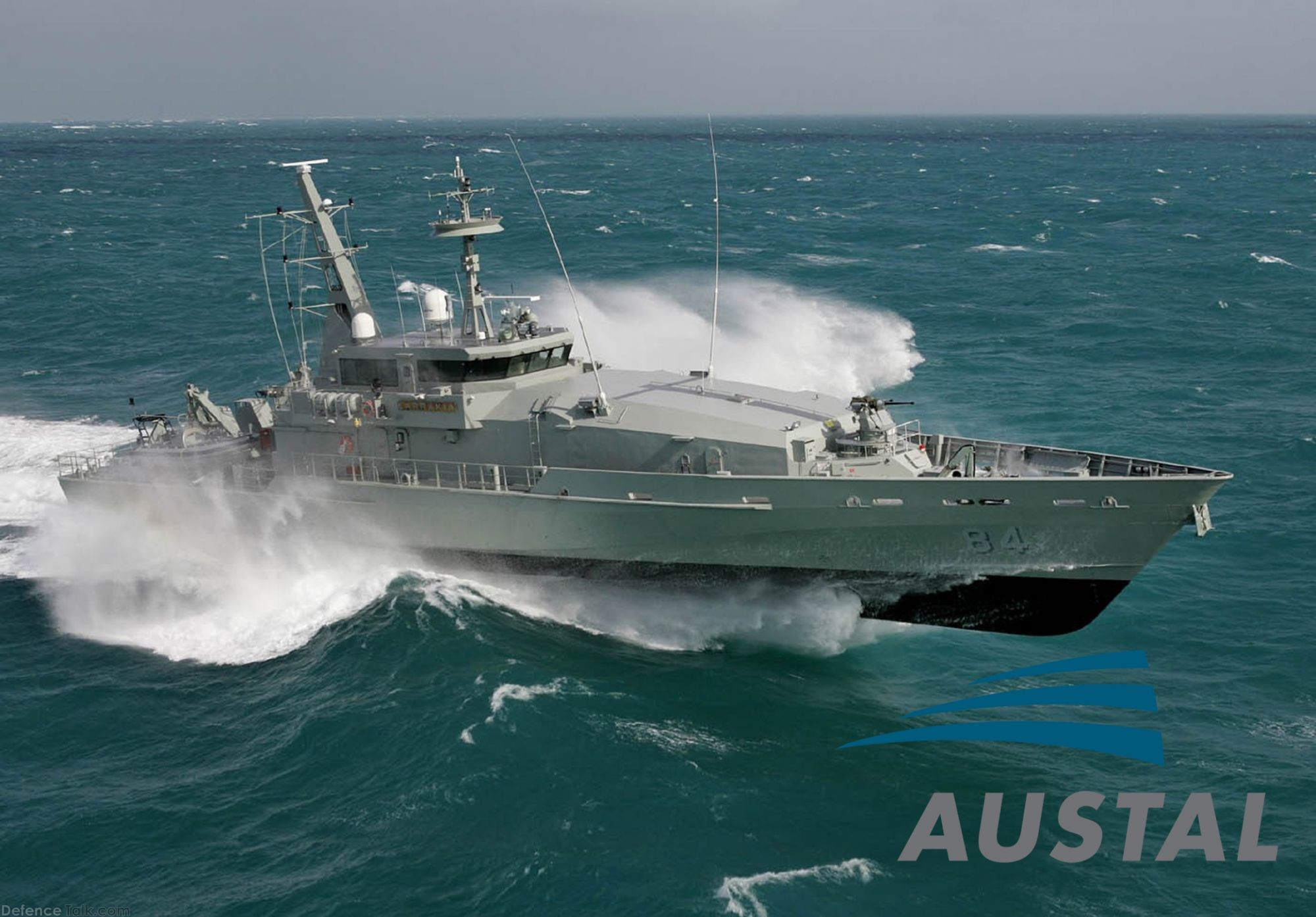 Armidale Class Patrol Boat HMAS Larrakia in heavy seas