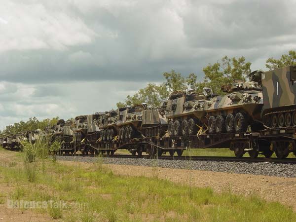 Australia demonstrating it's strategic capability to move it's armoured for