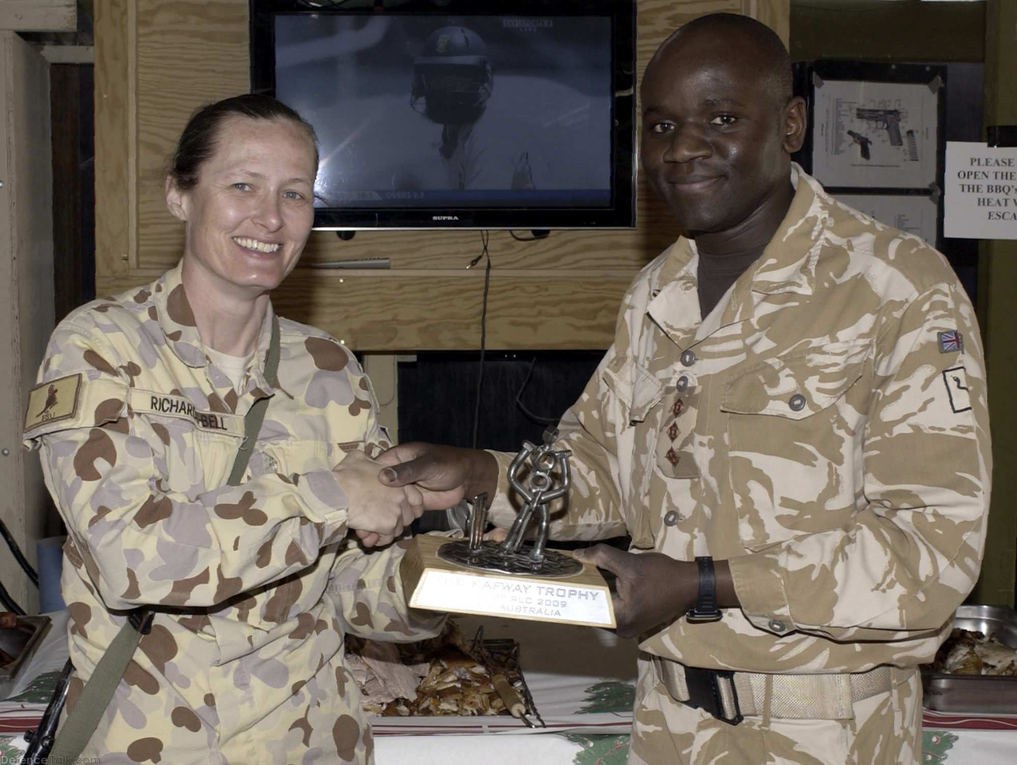 Australian side accepts the Trophy - cricket at Kandahar