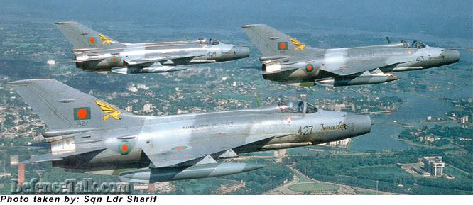 BAF F-7s over Dhaka
