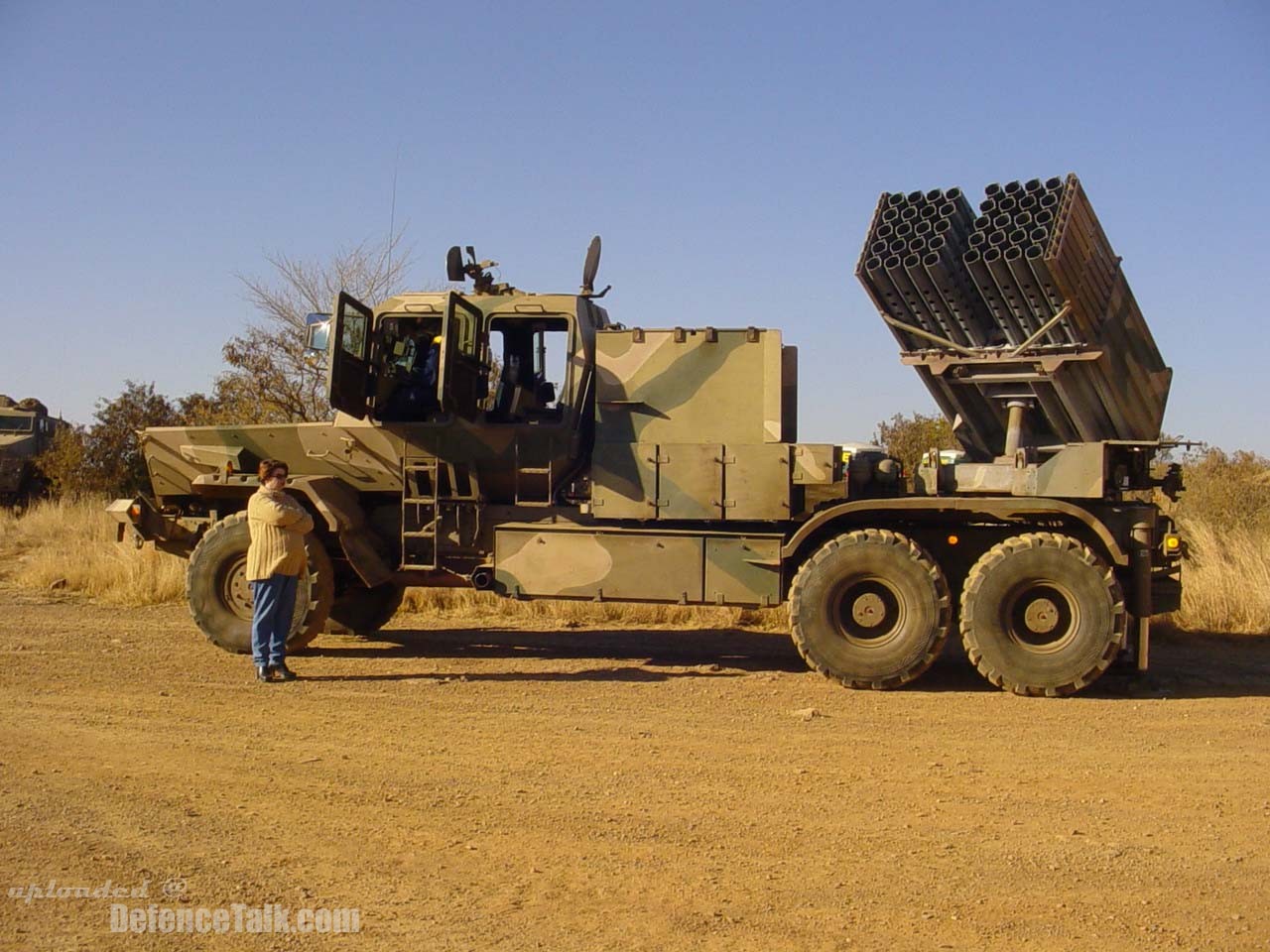 Bateleur 127 mm 40 tube multiple rocket launcher of South African Army