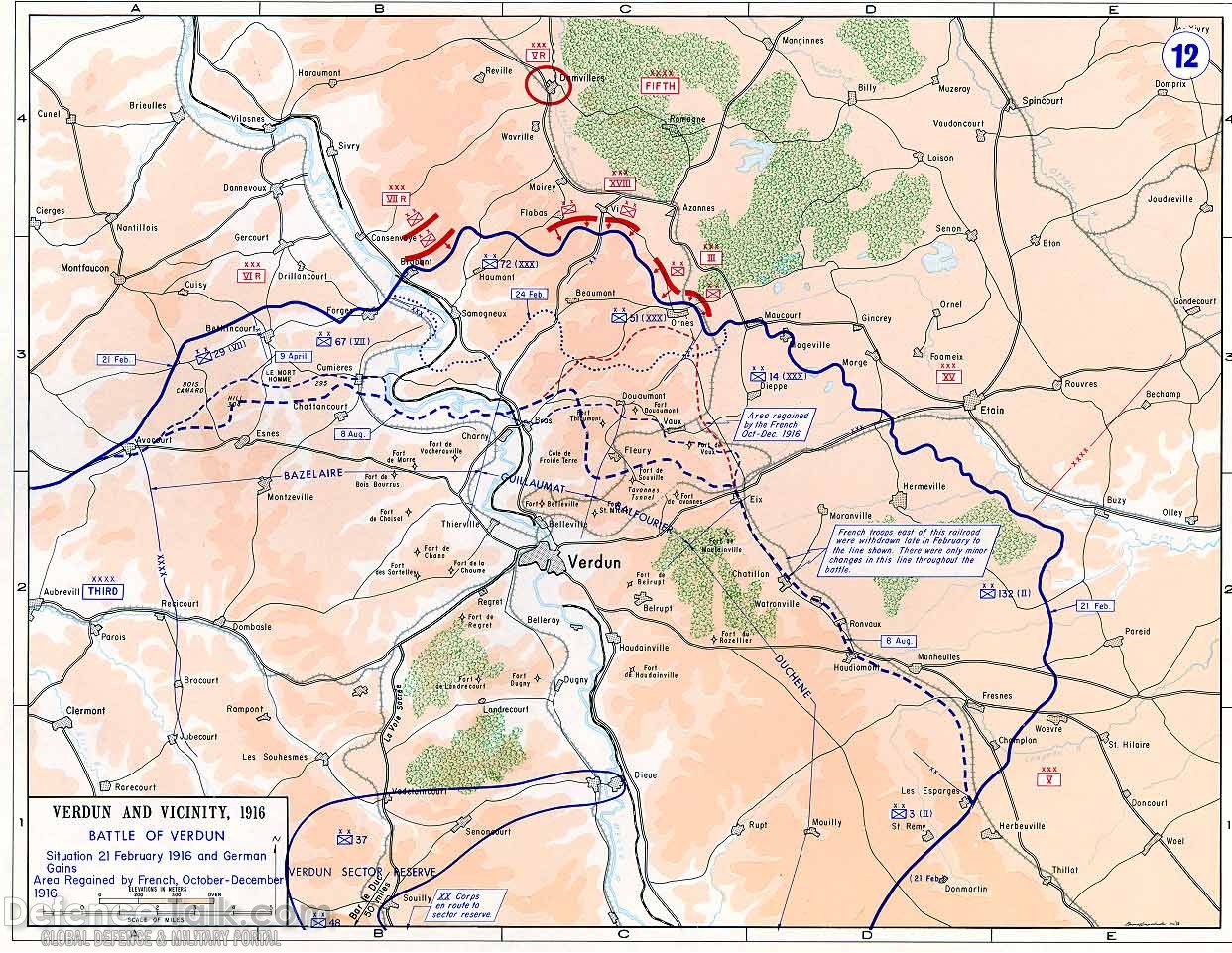 Battle of Verdun Map - World War I