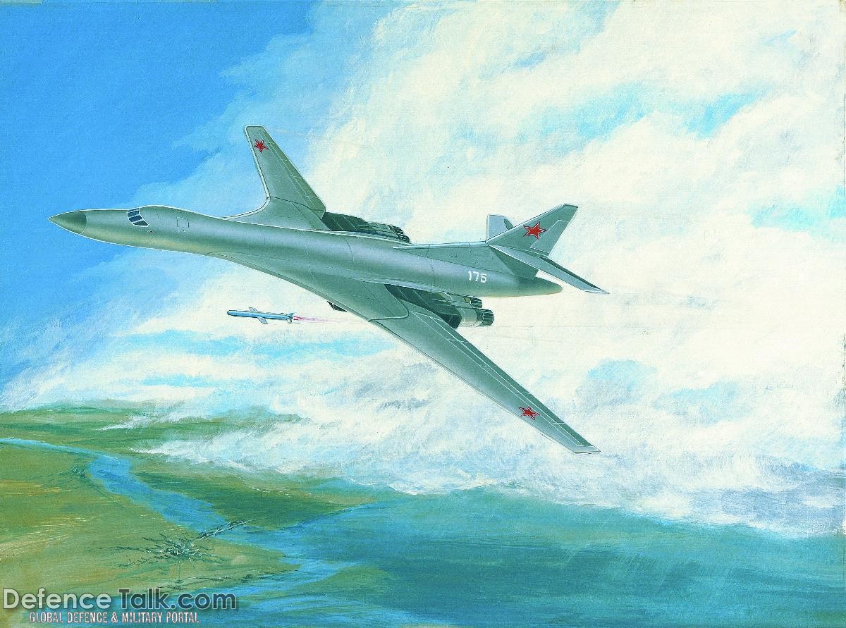 Blackjack Bomber firing AS-15 Missile - Military Weapons Art