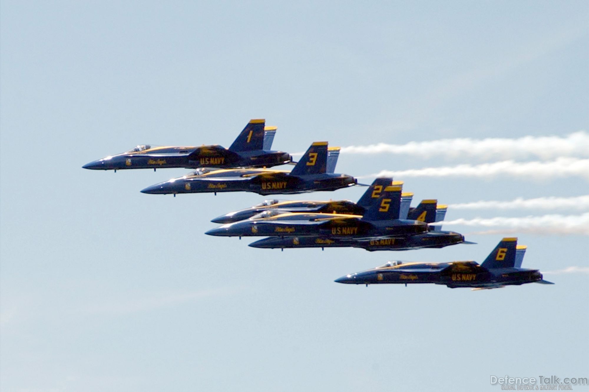 Blue Angels perform a fly-by formation