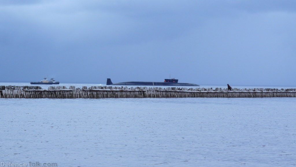 Borei submarine on trails