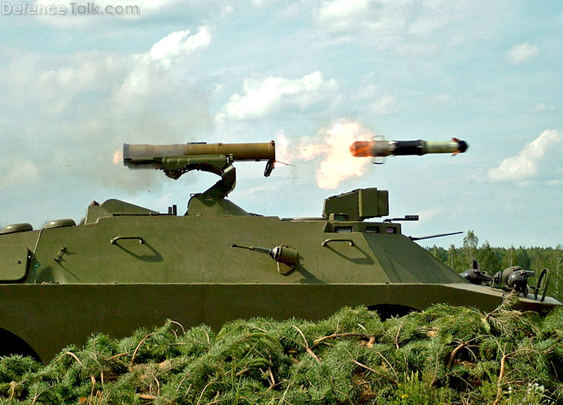 BRDM-2 firing ATGM