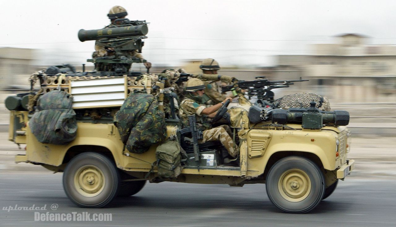 British Army landrover on patrol