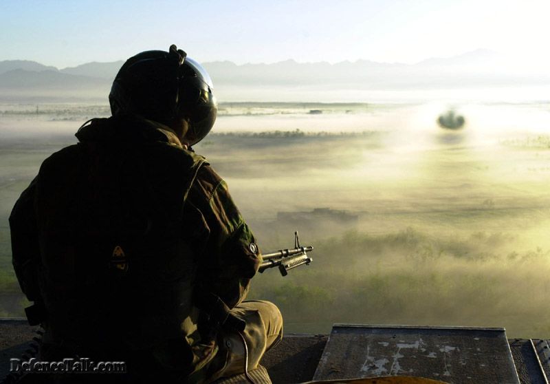 British Royal Air Force Chinook Gunner