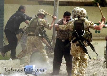 Brits Controlling Riot in Basra - Iraq