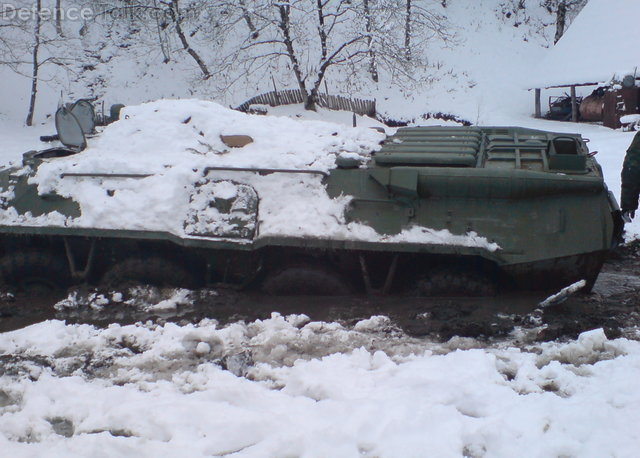 BTR-80 stuck in swamp