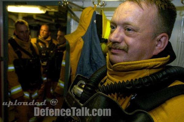 Bunker gear onboard HMCS Algonquin (DDG 283) - RIMPAC 2006