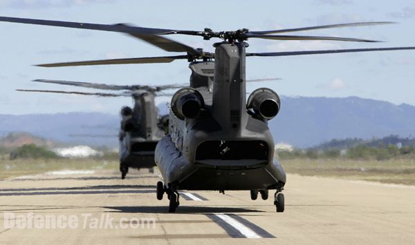 C Squadron 5 Avn Regt CH-47D Chinooks celebrating 10 years service in the A