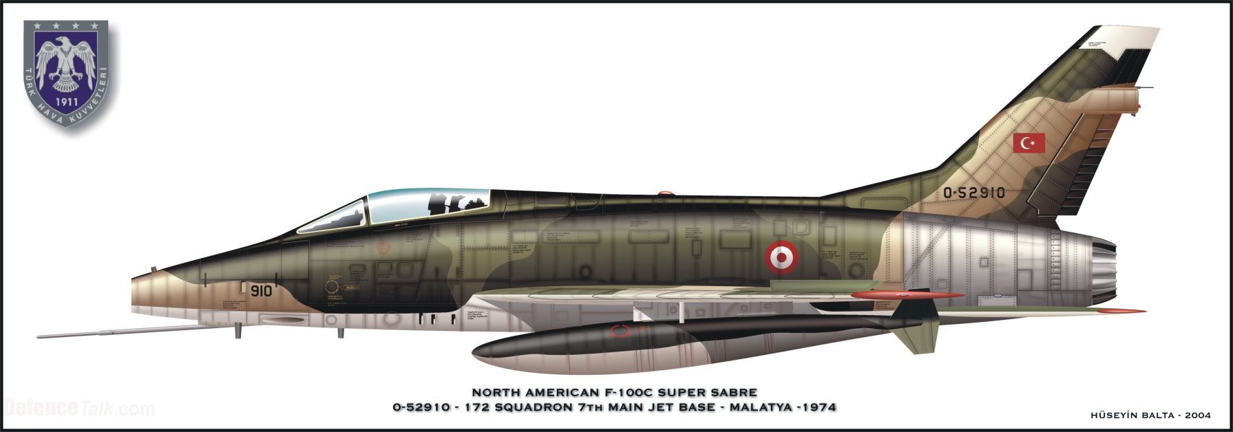 Camouflaged F-100D of Turkish Air Force just prior the Cyprus conflict