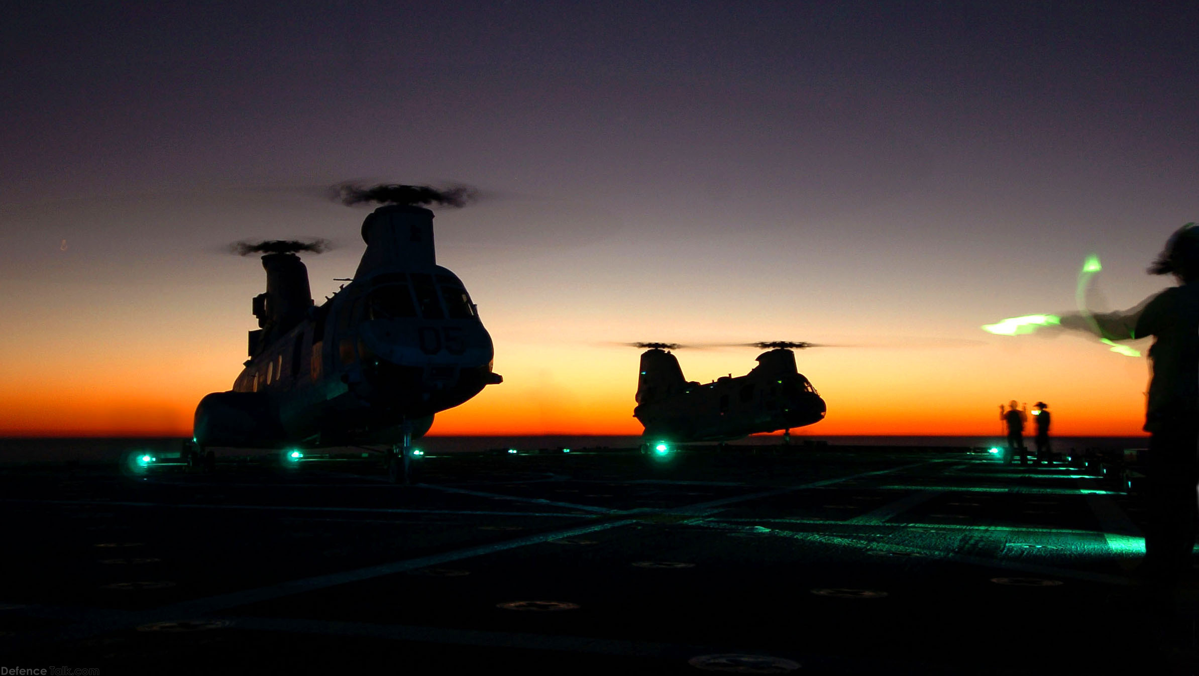 CH-46 Sea Knights on USS Shreveport LPD 12