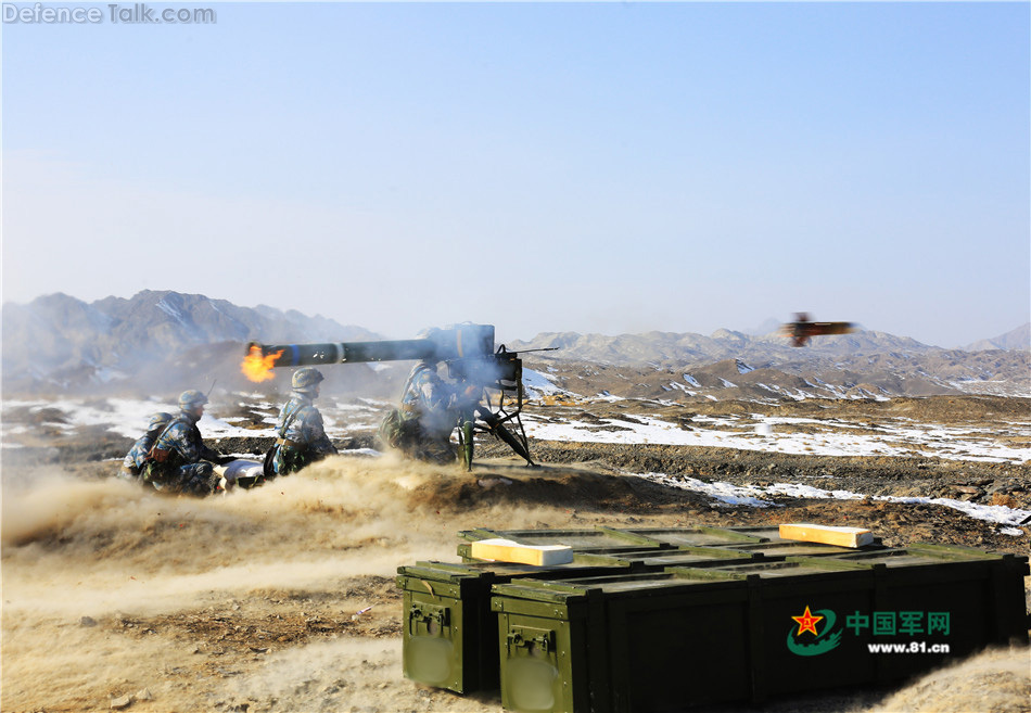 China Marines fire the man-portable anti-tank missile system