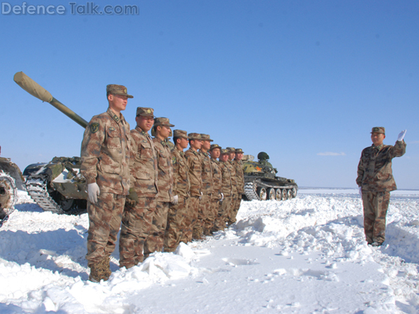 Chinese Tanks in Winter Training