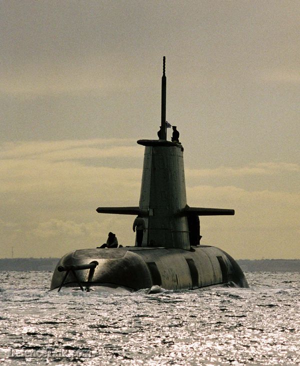 Collins Class Sub HMAS Dechaineaux slipping out of harbour...