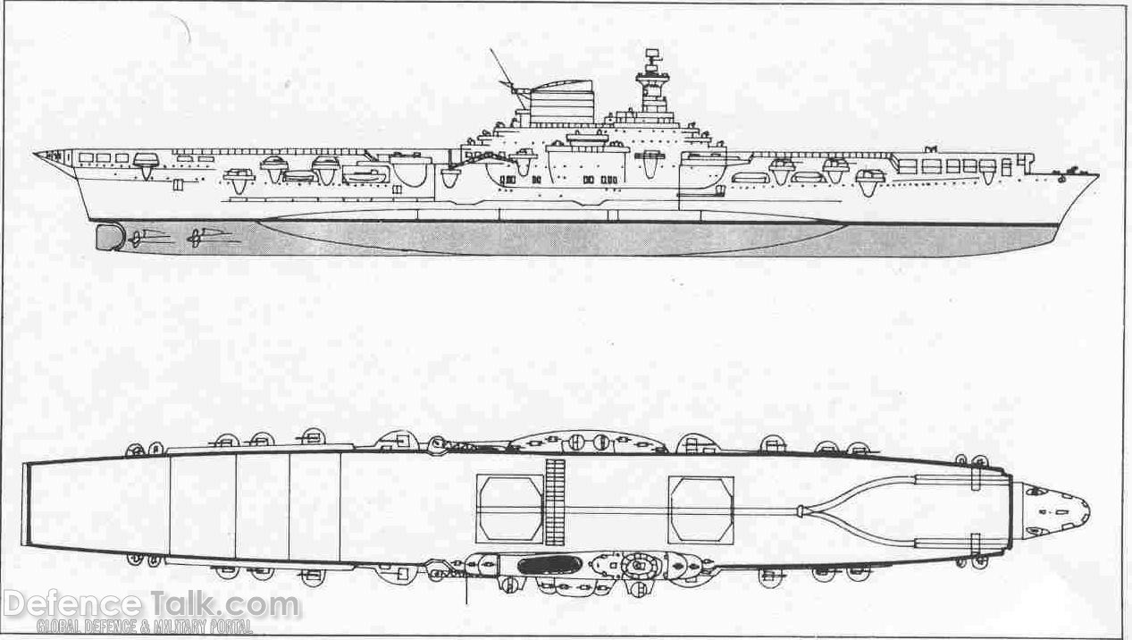 drawing of WW2 Italian aircraft carrier Aquila (Eagle)