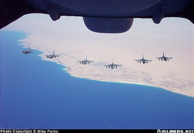 EAF-F-16C's in Formation