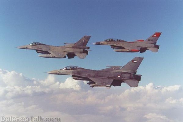 Egyptian, Greek and Jordanian F-16's fly in formation