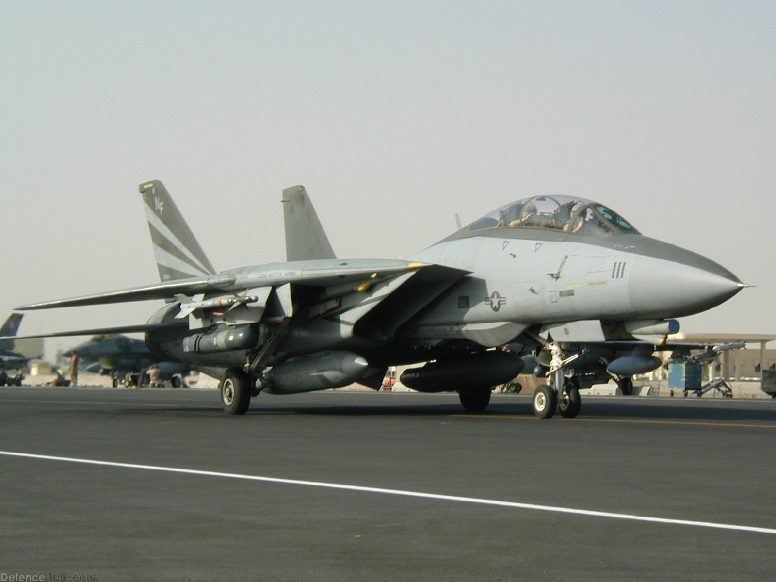 F-14 taxi at Al Udeid Air Base