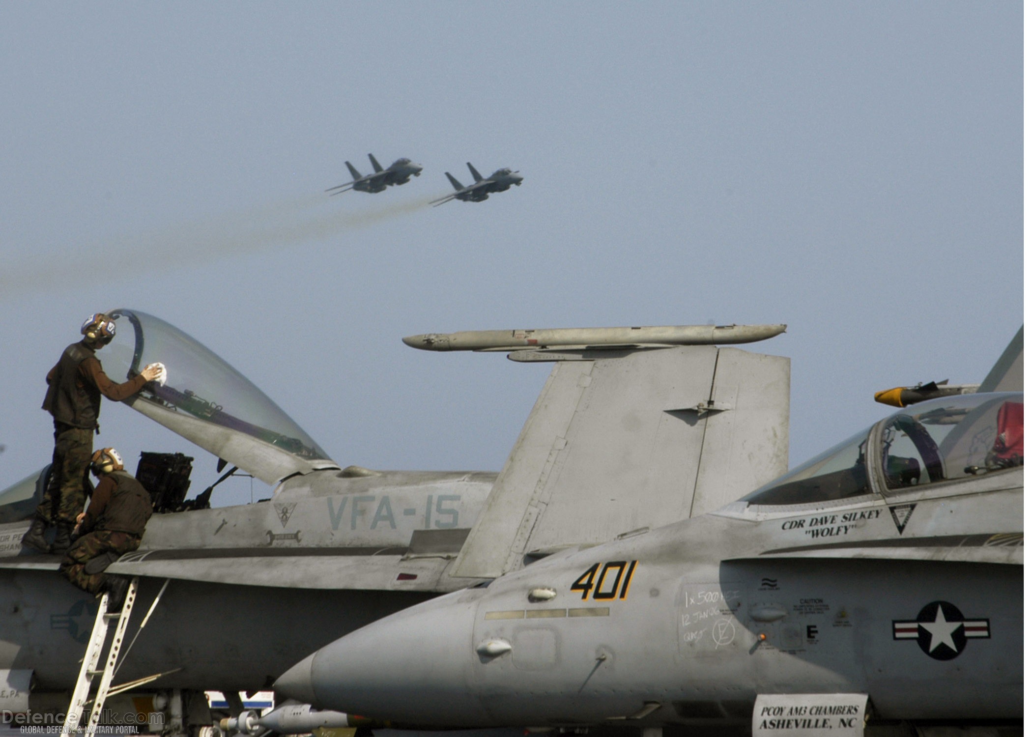 F-14 Tomcat flyover CVN 71 - Final Deployment