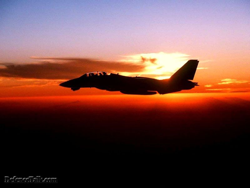 F-14 Tomcats sunset flight