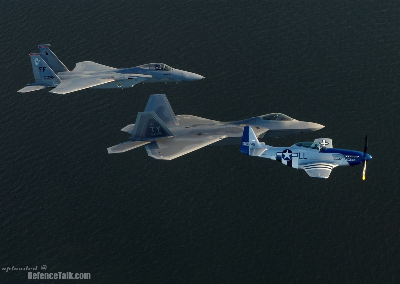 F-15 Eagle, F/A-22 Raptor and P-51 Mustang - US Air Force (USAF)