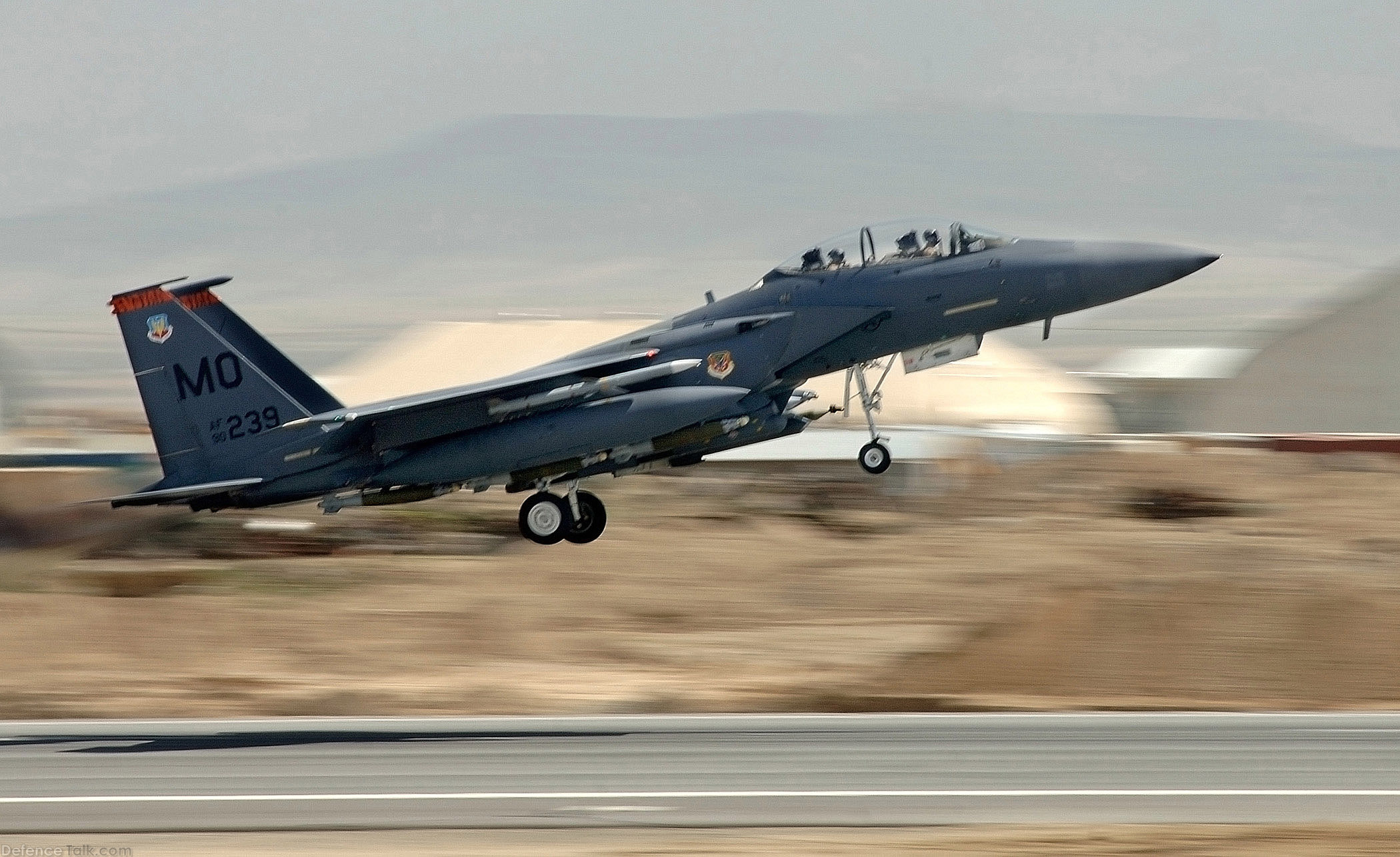 F-15E Strike Eagle jet takes off