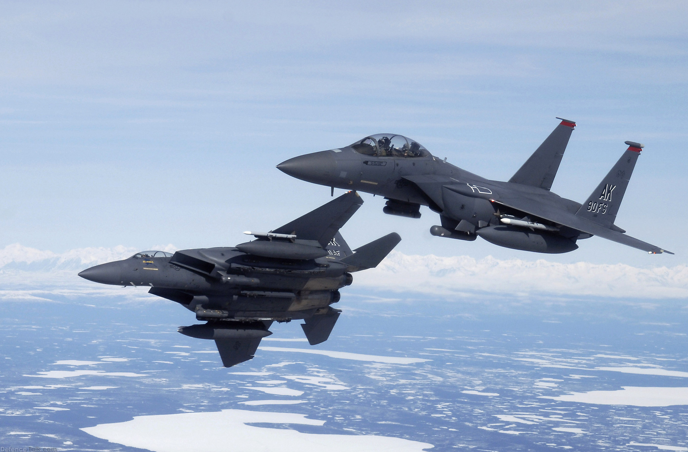 F-15E Strike Eagles during a training flight