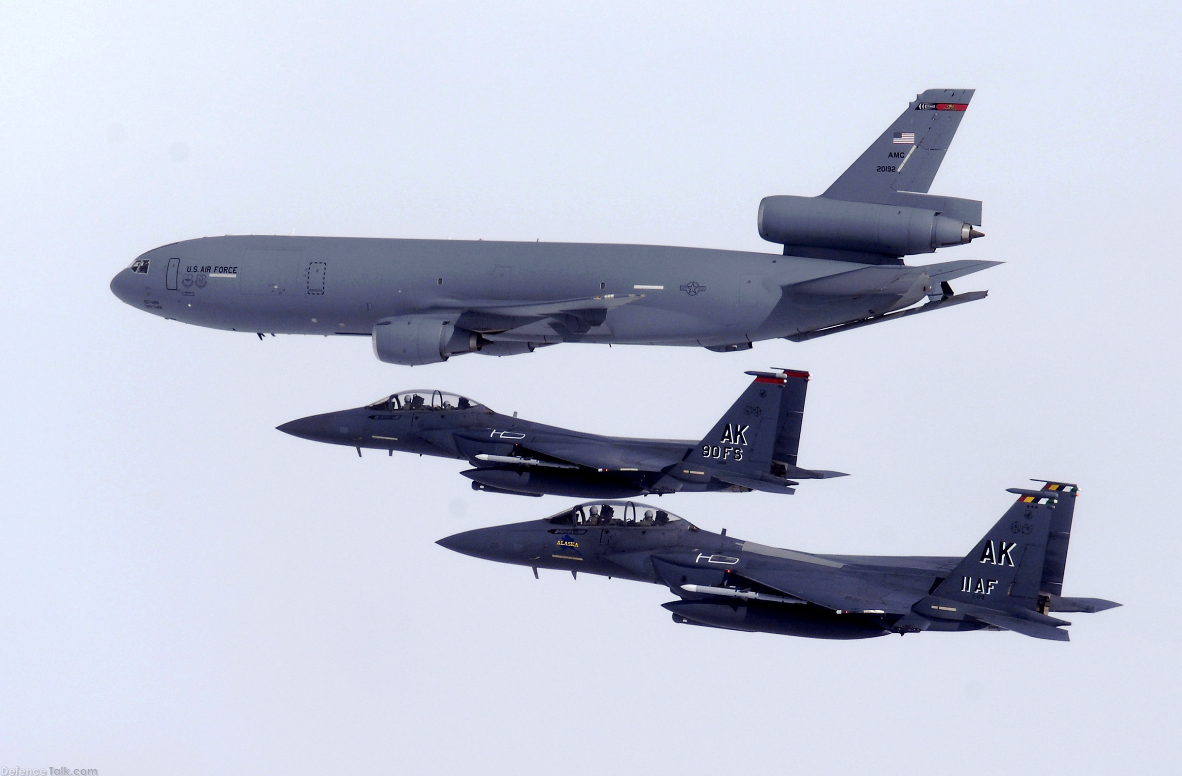 F-15E Strike Eagles with a KC-10 Extender