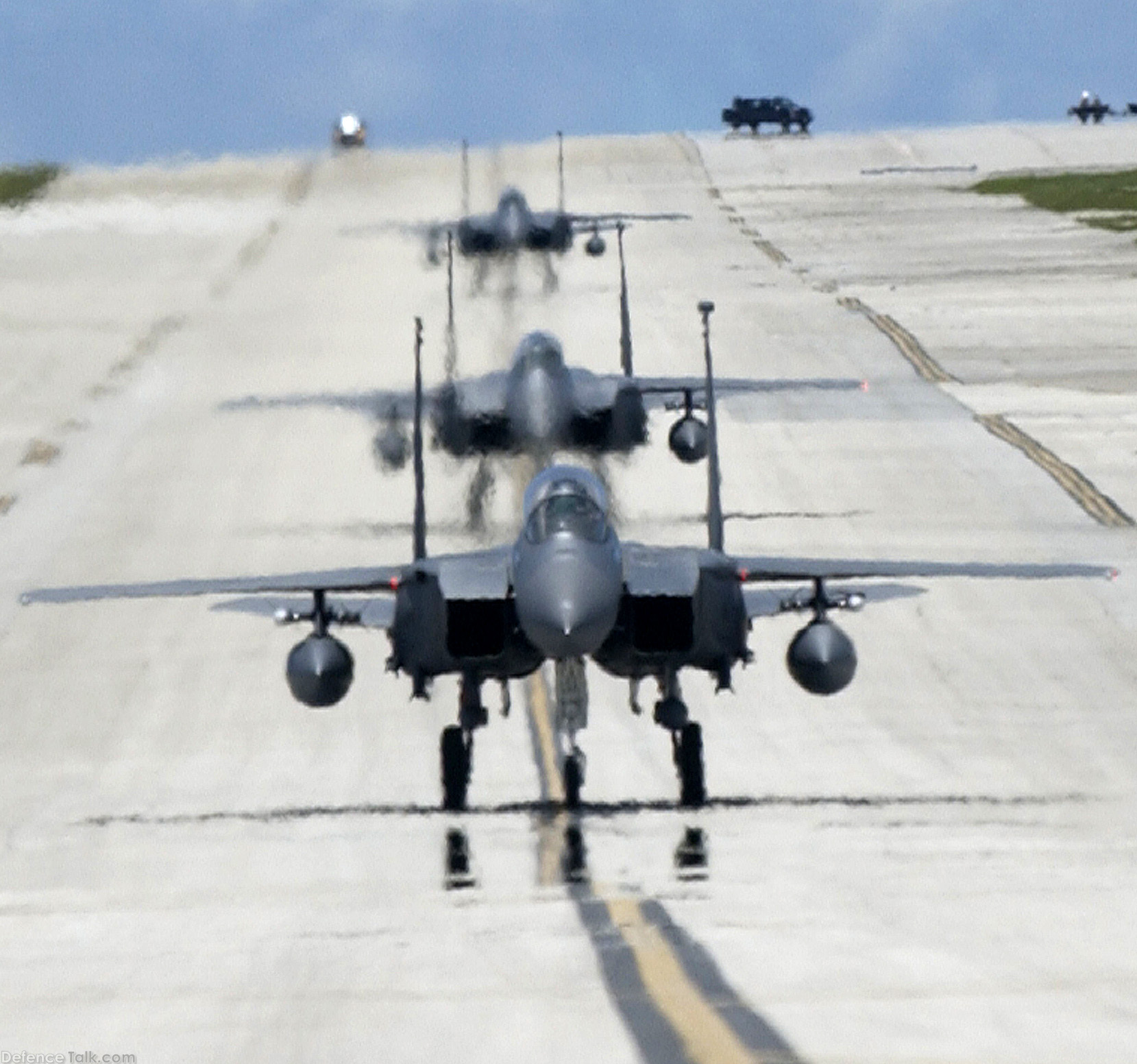 F-15E taxi at Andersen Air Force Base